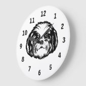 Shih Tzu Dog Große Wanduhr (Winkel)