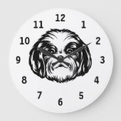 Shih Tzu Dog Große Wanduhr (Vorderseite)