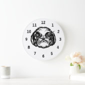 Shih Tzu Dog Große Wanduhr (Zuhause)