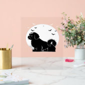 Shih Tzu Dog - Halloween Moon Silhouette Classic T Acrylschild (Hochzeit)
