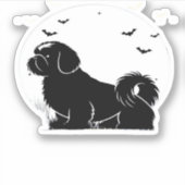 Shih Tzu Dog � Halloween Moon Silhouette Classic T Aufkleber (Vorderseite)