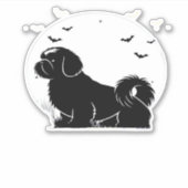 Shih Tzu Dog � Halloween Moon Silhouette Classic T Aufkleber (Vorderseite)
