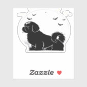 Shih Tzu Dog - Halloween Moon Silhouette Classic T Aufkleber (Blatt)