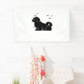 Shih Tzu Dog - Halloween Moon Silhouette Classic T Banner (Insitu)