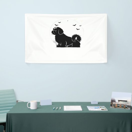 Shih Tzu Dog - Halloween Moon Silhouette Classic T Banner (Messeveranstaltung)