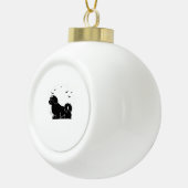 Shih Tzu Dog - Halloween Moon Silhouette Classic T Keramik Kugel-Ornament (Rechts)
