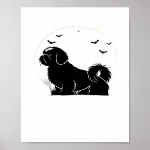 Shih Tzu Dog - Halloween Moon Silhouette Classic T Poster