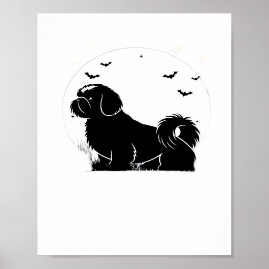 Shih Tzu Dog - Halloween Moon Silhouette Classic T Poster (Vorne)