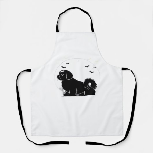 Shih Tzu Dog - Halloween Moon Silhouette Classic T Schürze (Vorderseite)