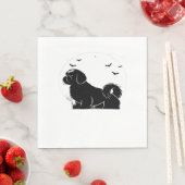 Shih Tzu Dog - Halloween Moon Silhouette Classic T Serviette (Beispiel)