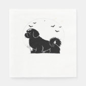 Shih Tzu Dog - Halloween Moon Silhouette Classic T Serviette (Vorderseite)