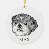 Shih Tzu Dog Hand Zeichne Personalisiert Keramik Ornament (Vorne)