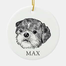 Shih Tzu Dog Hand Zeichne Personalisiert Keramik Ornament
