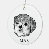 Shih Tzu Dog Hand Zeichne Personalisiert Keramik Ornament (Links)