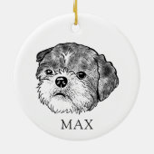 Shih Tzu Dog Hand Zeichne Personalisiert Keramik Ornament (Hinten)