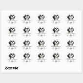 Shih Tzu Dog Hand Zeichne Personalisiert Runder Aufkleber (Blatt)