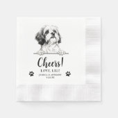 Shih Tzu Dog Hand Zeichnend Personalisierte Beifal Serviette (Vorderseite)