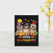 Shih Tzu Dog Happy Halloween Erntedank Merry Ch Karte (Gelbe Blume)