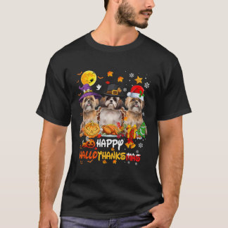 Shih Tzu Dog Happy Halloween Erntedank Merry Ch T-Shirt