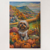 Shih Tzu Dog Herbsternte Erntedank Puzzle (Vertikal)