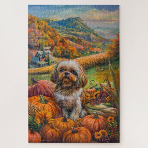 Shih Tzu Dog Herbsternte Erntedank Puzzle
