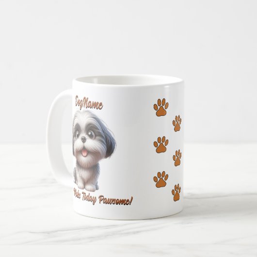 Shih Tzu - Dog hinzufügen, Text ändern Kaffeetasse (Vorderseite Links)