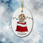 Shih Tzu Dog in der Holiday-Geschenktasche Keramik Ornament