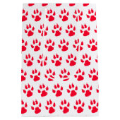 Shih Tzu Dog in der Weihnachtsmannmütze Weihnachte Mittlere Geschenktüte (Rückseite)