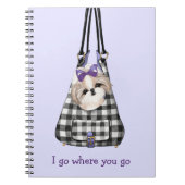 Shih Tzu Dog in einem Beutel-Notebook Notizblock (Vorderseite)