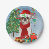 Shih Tzu Dog in Schnee Weihnachten Pappteller (Vorderseite)