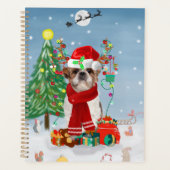 Shih Tzu Dog in Schnee Weihnachten Planer (Vorderseite)