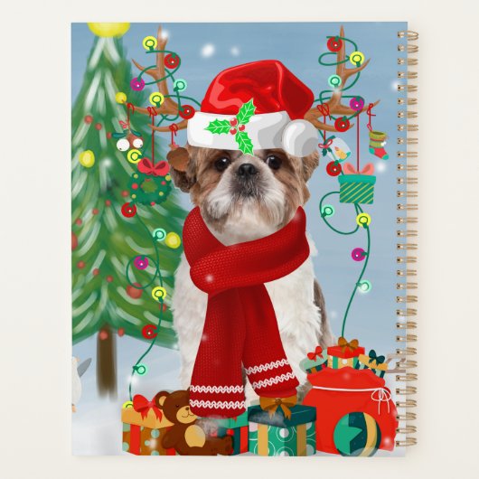 Shih Tzu Dog in Schnee Weihnachten Planer (Rückseite)