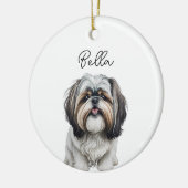 Shih Tzu Dog Individuelle Name Keramik Ornament (Links)