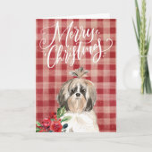 Shih Tzu Dog Karierte Weihnachten (Vorderseite)