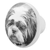 SHIH TZU DOG KERAMIKKNAUF (Rechts)