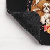 Shih Tzu Dog Light Snow Merry Christmas Hat Santa  Mousepad (Ecke)
