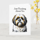 Shih Tzu Dog Lovers | Einfach über Sie nachdenken Karte (Gelbe Blume)