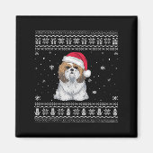 Shih Tzu Dog Lovers Men Women Santa Ugly Xmas Swea Magnet (Vorne)