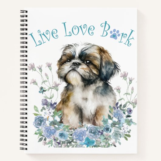 Shih Tzu Dog Mama Floral Notizblock (Vorderseite)