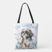 Shih Tzu Dog Mama Floral Tasche (Rückseite)