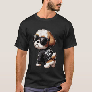 Shih Tzu Dog Men Kids Boys Girls Mama Vater Fett T-Shirt