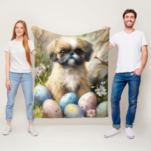 Shih Tzu Dog mit Ostereier Urlaub Fleecedecke