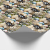 Shih Tzu Dog mit Ostereier Urlaub Geschenkpapier (Ecke)