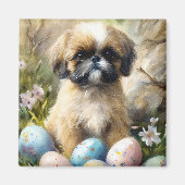 Shih Tzu Dog mit Ostereier Urlaub Magnet (Vorne)
