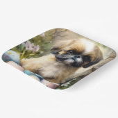 Shih Tzu Dog mit Ostereier Urlaub Pappteller (Gewinkelt)