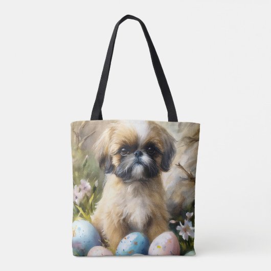 Shih Tzu Dog mit Ostereier Urlaub Tasche (Rückseite)