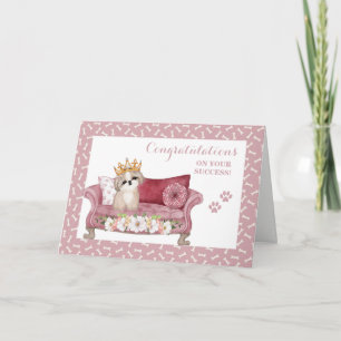 Shih Tzu Dog mit Tiara Abschluss Danke Karte