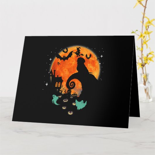 Shih Tzu Dog Moon Beängstigend Pumpkin Halloween-K Karte (Gelbe Blume)