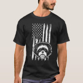 Shih Tzu Dog Niedlich American Flag USA Puppy T-Shirt (Vorderseite)