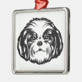 Shih Tzu Dog Ornament Aus Metall (Links)